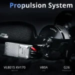 VL8015 KV170 IPX5 12S 1200W 15kg Single Arm 25KG Thrust MTOW Silent Engine Motor De Drone - Image 2