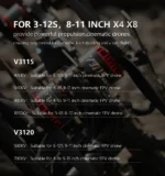 T-motor V3115 1050kv 900kv 400kv 640kv 3-12s Brushless Bldc Fpv Drone Motor for 8-11 Inch X4 X8 Cinematic Drone - Image 6